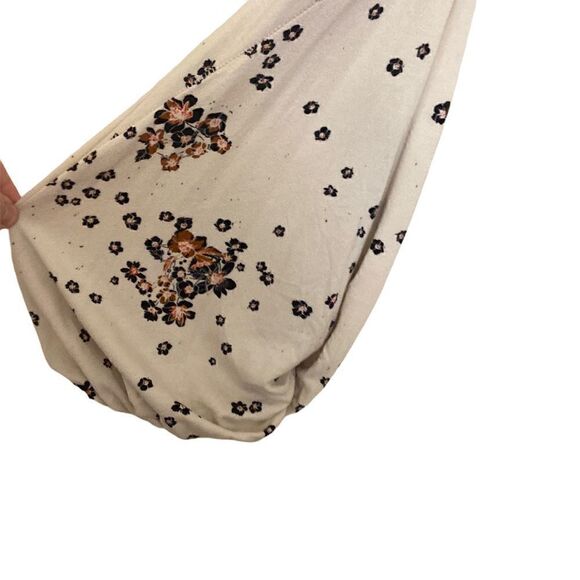 Free People To The Tropics Floral Top Puff Sleeves Ivory Small - Picture 3 of 5